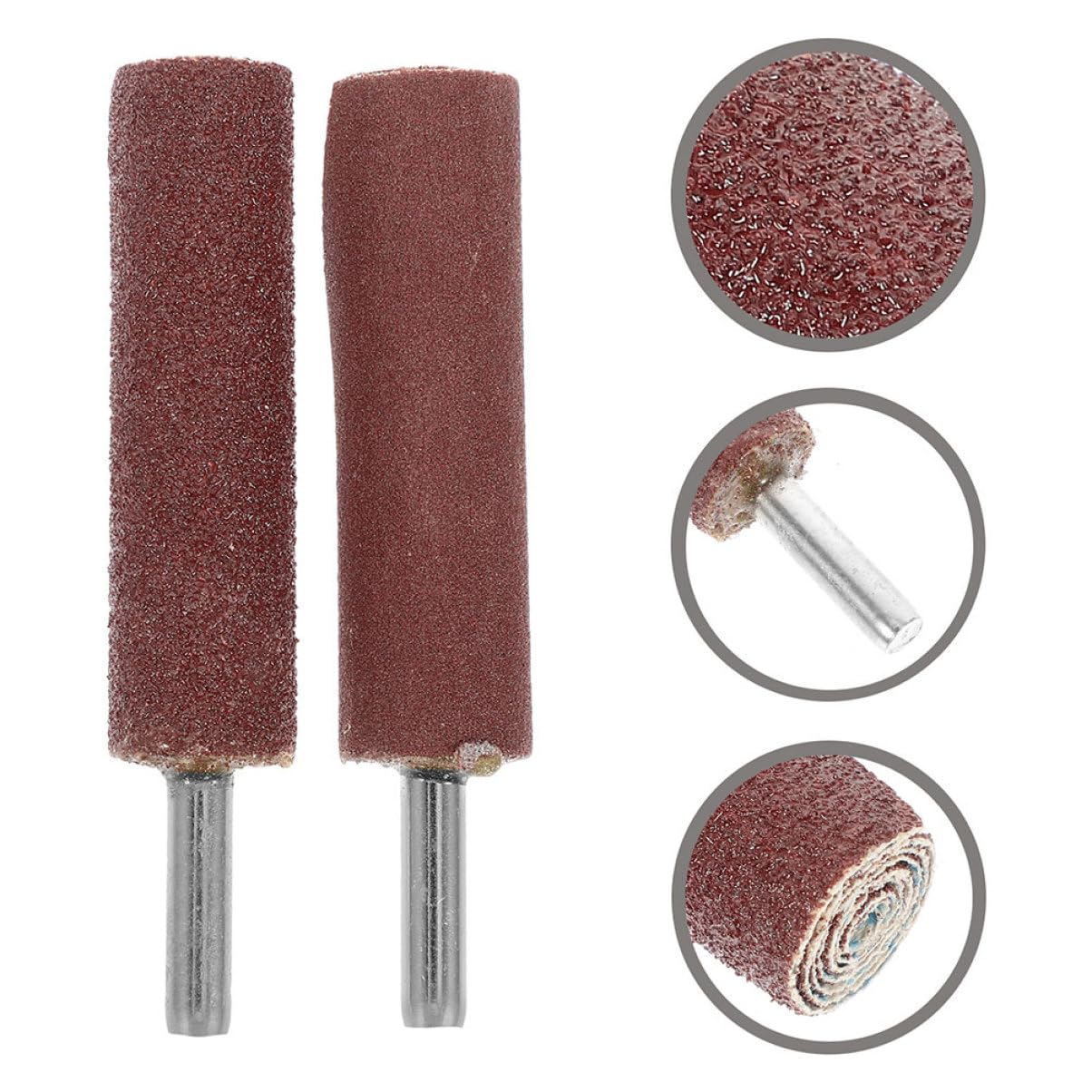 Cabilock Lamellenschleifscheibe Satz mit 80/240 Körnung und 6-mm Schaft Zylindrischer Schleifkopf aus Sandpapier und Eisen für Rotierende Werkzeuge und Druckluftschleifer Effiziente