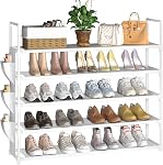 Shoe Rack 5 Tier Shoe Organizer Shoe Storage 20-25 Pairs for Closet White Shoes Rack Organizer Entryway Space Saving Shoe Shelf Shoes Stand Large Tall Shoes Tower Bedroom Garage Door