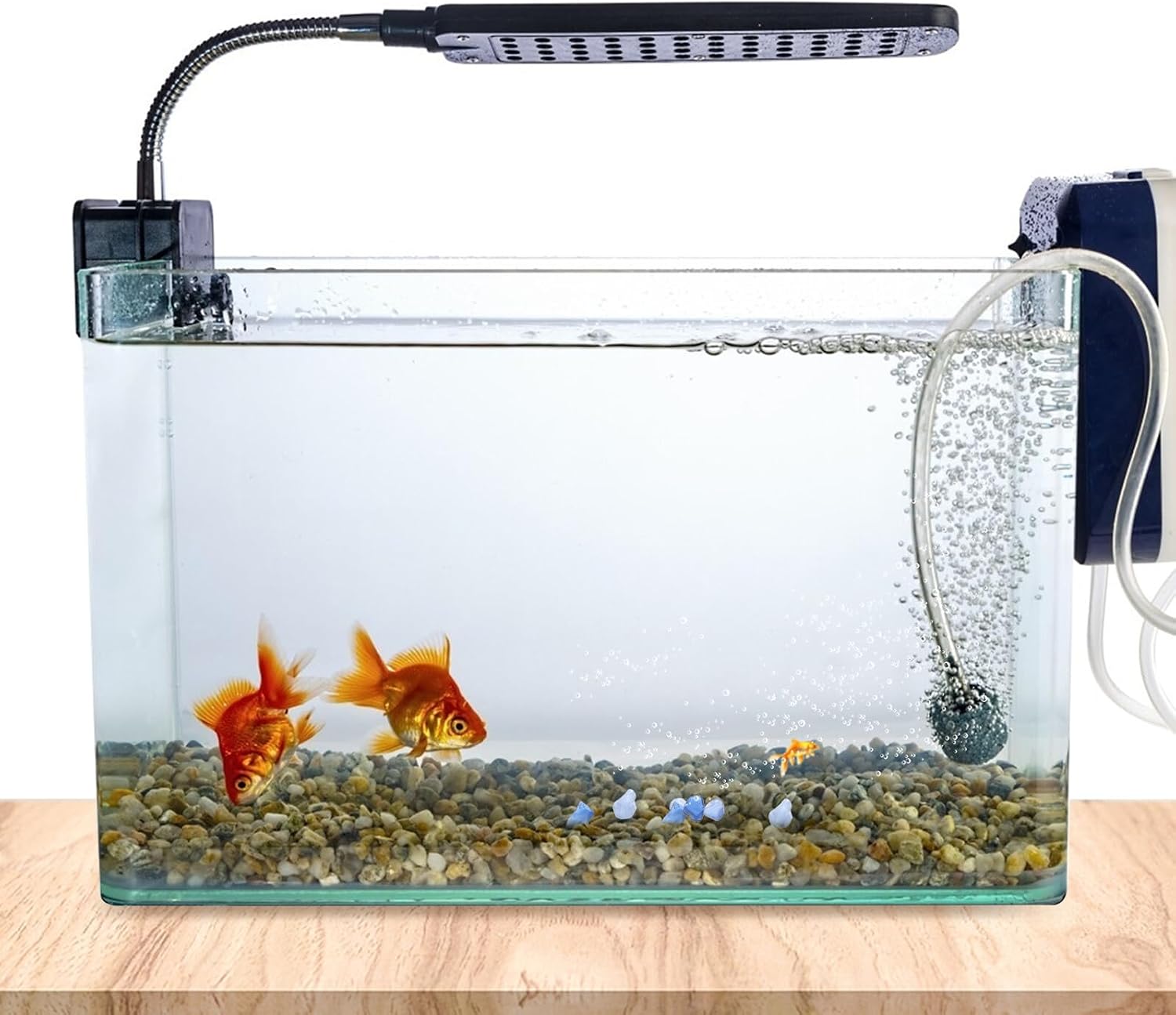 Healifty Aquarium Gravel Black Pebbles Fish Tank Substrate Natural Polished Decorative Stones 0.5kg Blue Glass Sand for Freshwater Aquariums and Aquascaping
