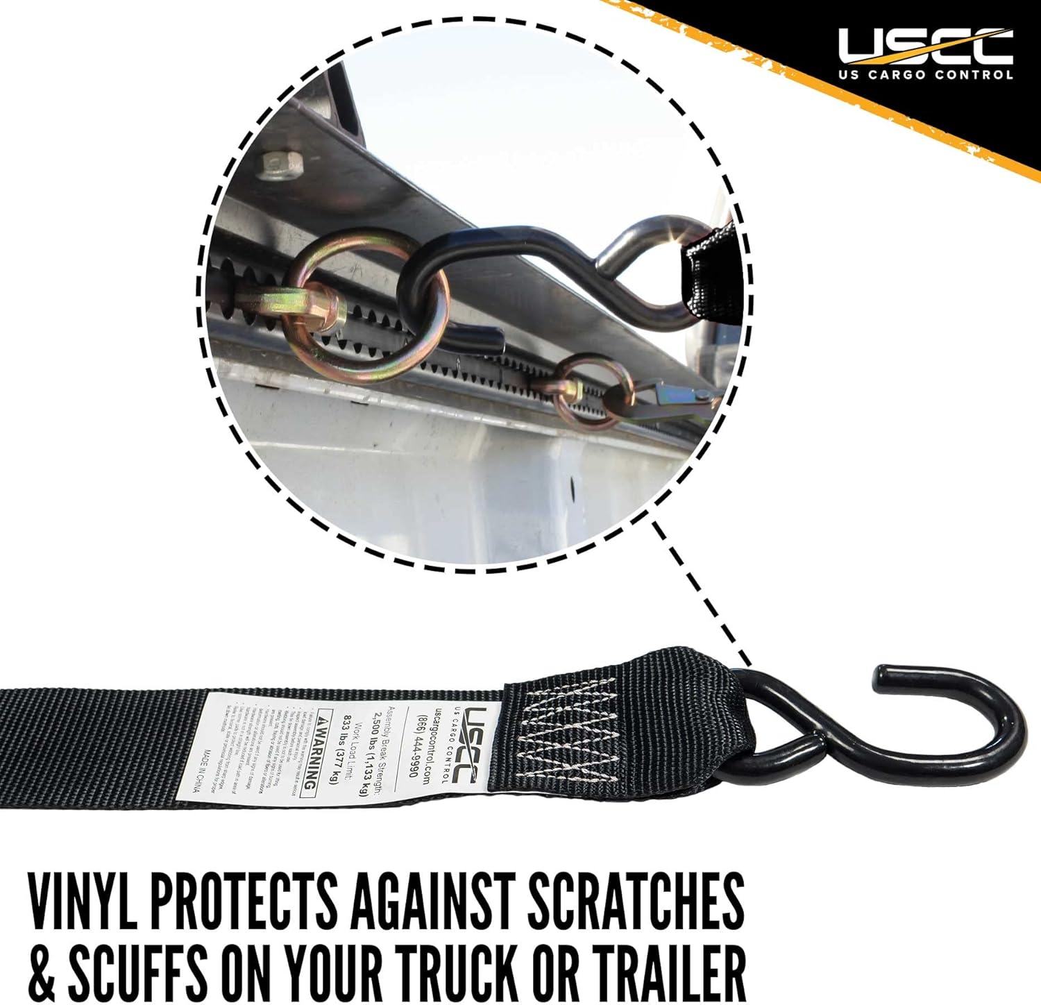 Marine Ratchet Straps 2"x10 Ft 4-Pack – SS S Hook view 2