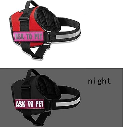 Miniatura 4 de JUJUPUPS Paquete de 2 parches reflectantes rosas para perro, para entrenamiento, no PET, etiquetas con parches de gancho y bucle para chalecos y