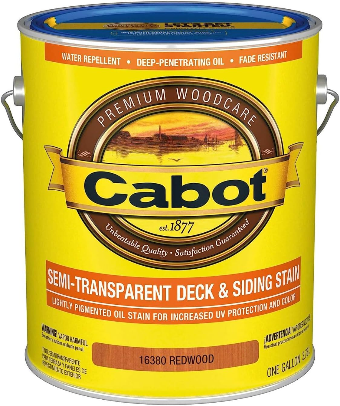 Semi-Transparent Wood Stain + Sealer, Low VOC, Redwood, Gallon