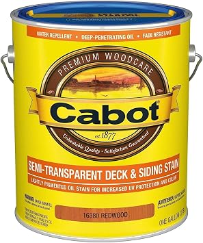 Cabot Semi-Transparent Wood Stain + Sealer, Low VOC, Redwood, Gallon
