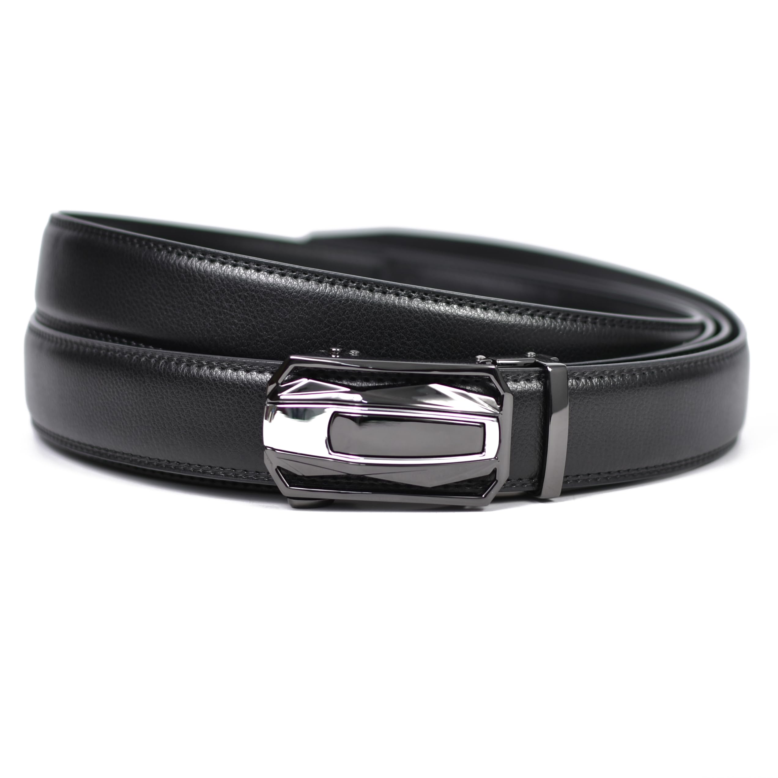 WildHorn Men's Genuine Leather Belt for Men| Premium Auto-Lock Buckle | Adjustable up to 48” | Formal & Casual Wear | Micro-Adjust Fit | Stylish Gift Box Included (NATURAL BLACK) - Image 2 thumbnail