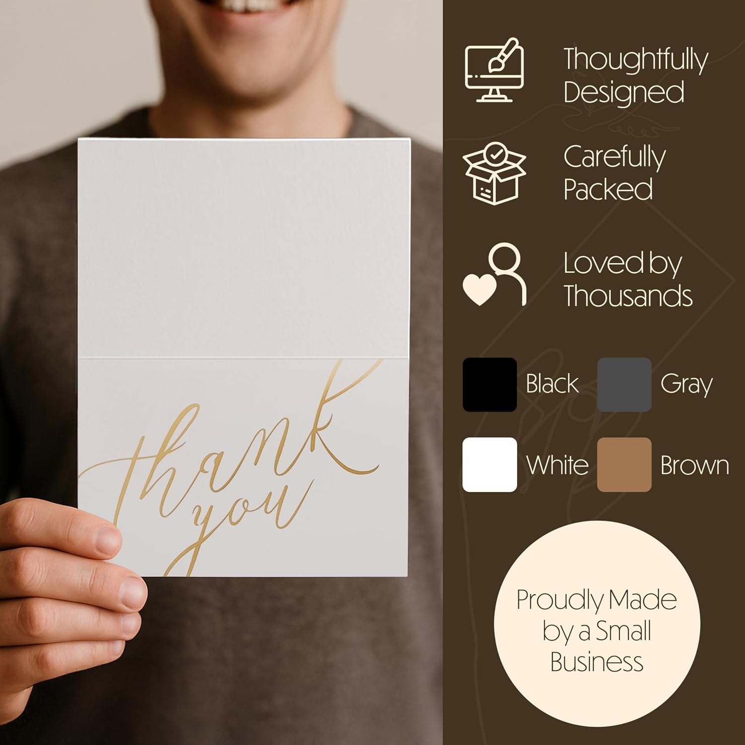Thank You Cards with Envelopes & Stickers – 40 Blank 4x6 Note Cards Bulk Set for Small Business, Wedding, Baby Shower, Graduation, Funeral, Bridal Shower image 3