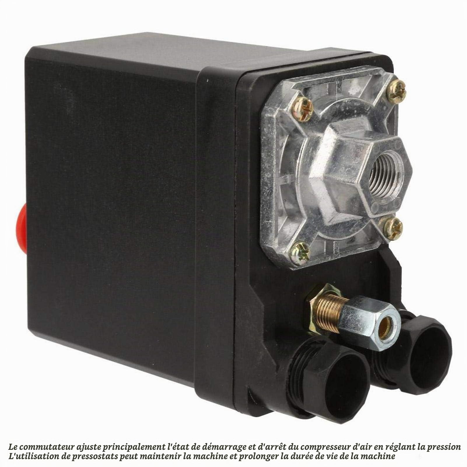 Pressostat Compresseur, Pressostat Compresseur d'air 75 175 PSI 380V 12 Bar Soupape de Commande de Pressostat pour Compresseur d'Air Pièce de Rechange pour Accessoire de Compresseur