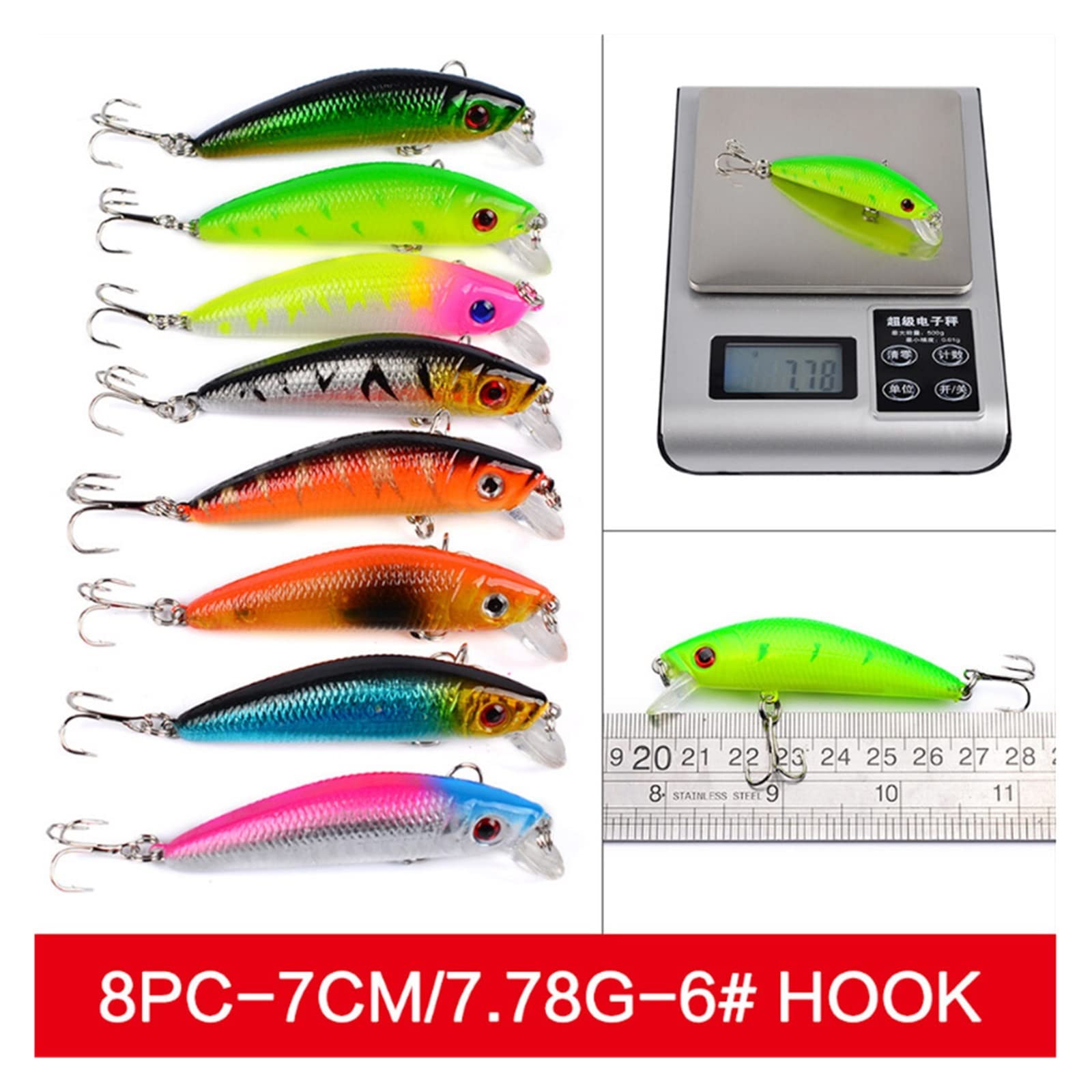INEOUT 56 unids/Lote todopoderoso Conjunto de señuelos de Pesca Mixtos Crankbait Aparejos Wobblers de Pesca de lubina adecuados for Diferentes Tipos de Peces