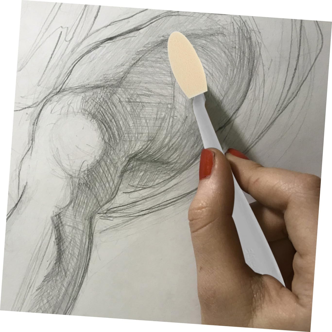 DOITOOL 40pcs Sketch Wipe Trimmer Heads for Artists Smudge Erase Sponge Rub Blending Tool Replacement for Drawing Suitable for Sketching and Illustrations