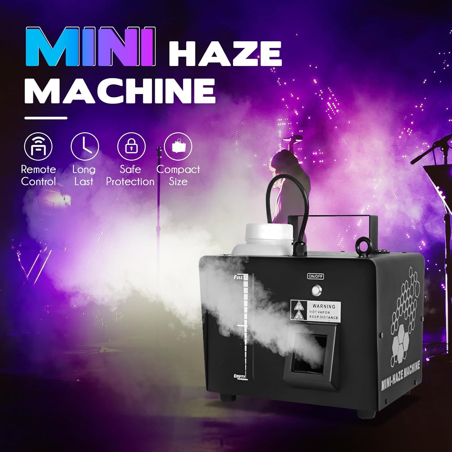 MOKA 700W Haze Machine Continuous Fog Output with Remote, DMX & Adjustable Timer, Professional Hazer for Indoor Stage, DJ, Wedding & Club Use