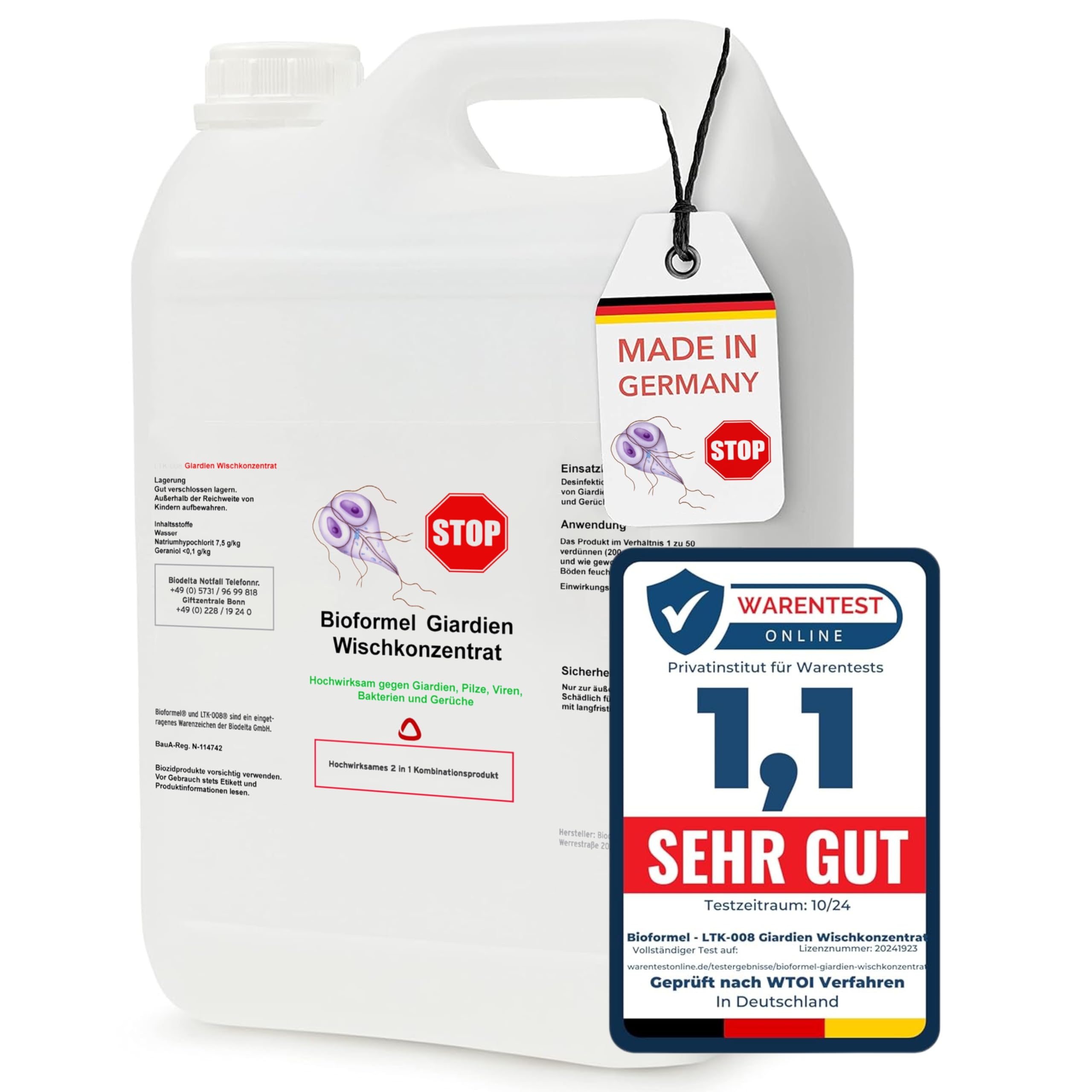 BIODELTA Giardien Spray - Giardien Wischkonzentrat für Hund, Katze & co - Haustier Hygiene Spray - Giardien Desinfektionsmittel gegen Viren Bakterien & Pilze - effektiver Geruchsentferner (2L)