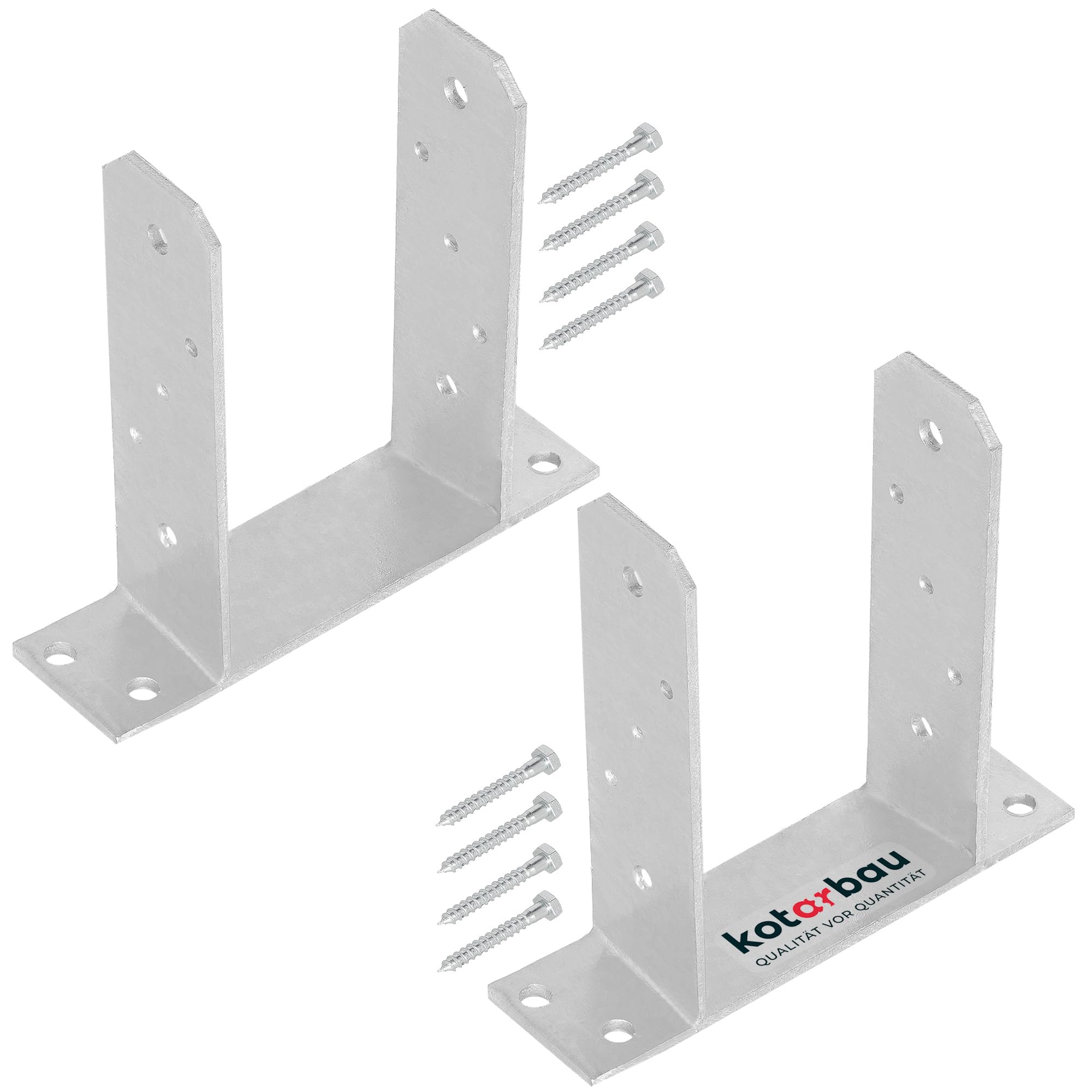 KOTARBAU® 2 pcs Fence Post Support - Post Base - TT - Galvanised Steel - 120 mm (4.72 in) - Silver - Heavy Duty - Bolt Down Support - for Decking and Garden Structures — image 1