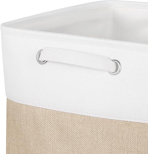 Miniatura 10 de Kntiwiwo Contenedores de almacenamiento en forma de cubo de 10.5 x 10.5 x 11 pulgadas, cestas de tela para almacenamiento con asas para estante