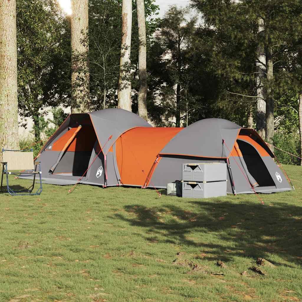 Campingzelt Personen Grün wasserdicht mit E-Anschluss, abnehmbarem Überzelt, Eingängen, Schlafkabinen, leichtes Polyester, Wind- und regendicht für Outdoor Wandern Festival