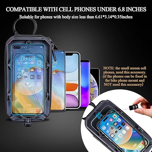 Miniatura 7 de Aoben Bolsa de marco frontal para teléfono de bicicleta de montaña, bicicleta de carretera, carcasa rígida de EVA, soporte de teléfono de bicicleta