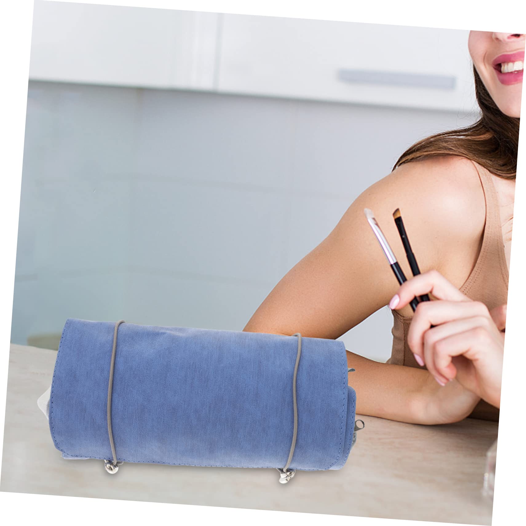 MAGICLULU 2 Piezas 4 En 1 Bolsa De Cosméticos Pequeña Bolsa De Cosméticos Clips De Garra De Flor Artículos De Tocador De Viaje Bolso De Tocador Mujer Bolsas De Almacenamiento Desmontable PU