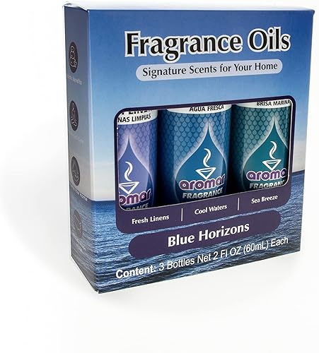 AROMAR Aceite de fragancia premium, botella de 2 onzas, paquete de 3 unidades de aroma aromático de larga duración, aromaterapia fresca y