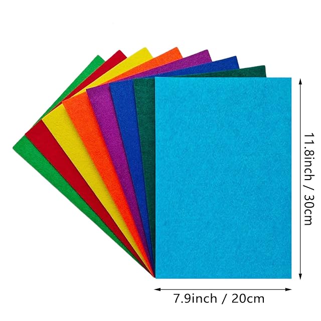 Foto 2 de 8 de Jtnohx Fieltro Rígido, Hojas de Fieltro para Artesanía de 2mm,8 piezas Cuadrados de Tela de Fieltro…