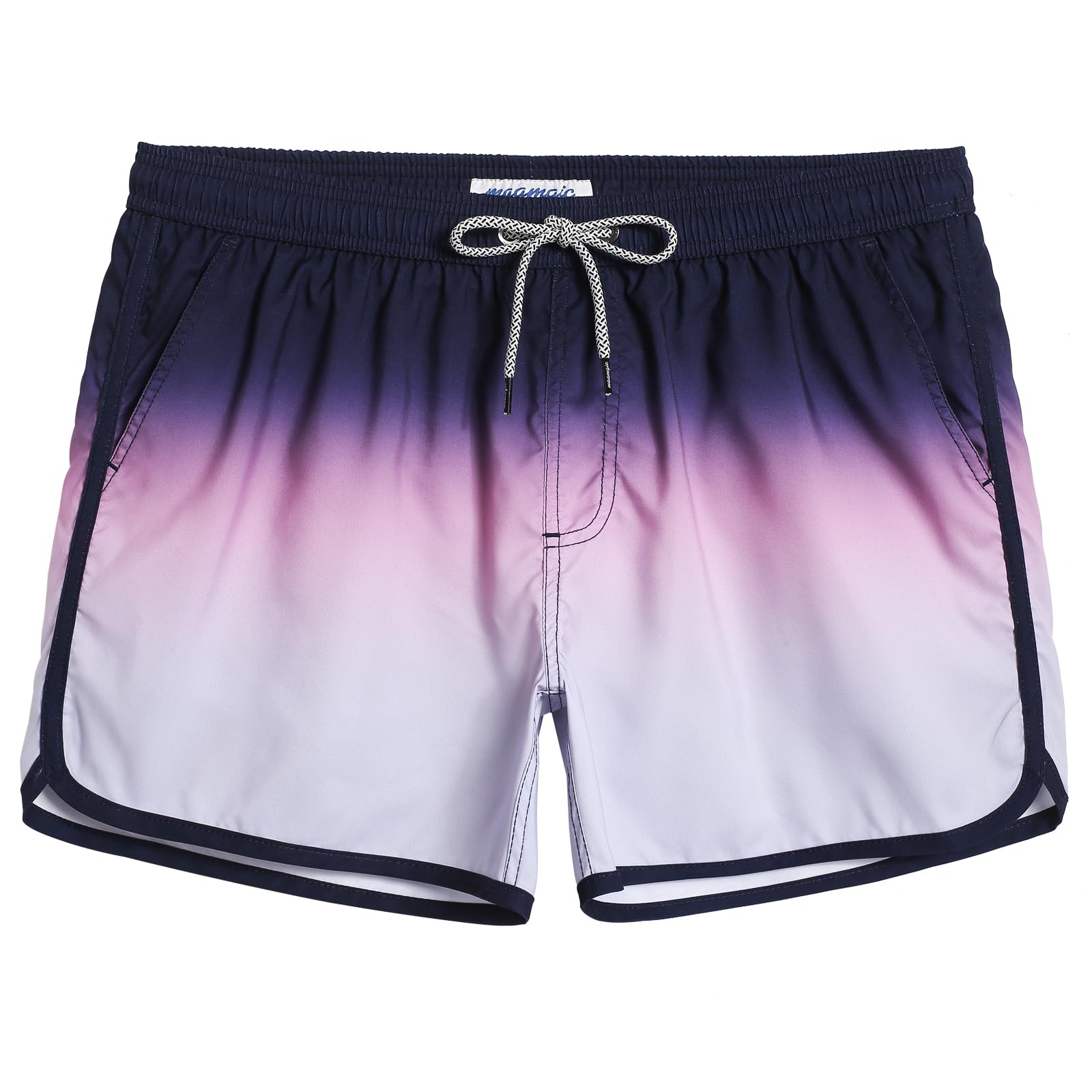 maamgic Mens Boys Short 80s 90s Vintage Swim Trunks with Mesh Lining Quick Dry Swim Suits Board Shorts