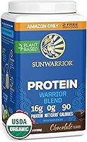 Vista 41 de Sunwarrior - Warrior Blend, base vegetal, proteína vegana cruda con guisantes y cáñamo, SWB BVAN375, Vainilla, 1