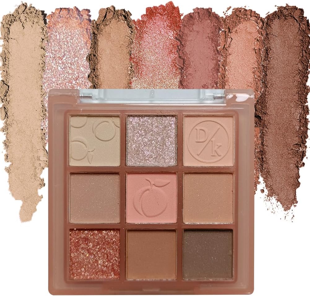Eyeshadow Palette Makeup- 9 Colors Rose Gold Dark Brown Colorful Eyeshadow Palette Matte Shimmer Korean Natural Eye Shadow palettes Highly Pigmented Naturing-Looking Long Lasting (14#)