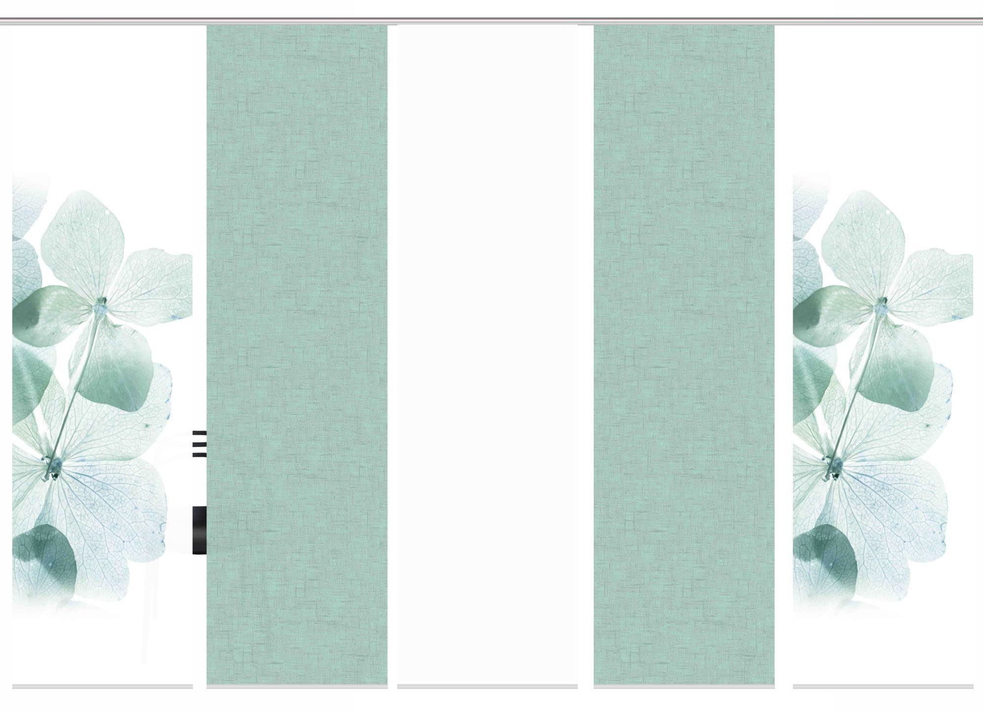 5er-Set Schiebegardinen Marcella Blickdicht, Höhe 245 cm, Mint