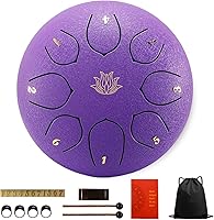 Vista 5 de Tambor de Campana de Lluvia - Tambor de Lluvia de 8 Notas y 6 Pulgadas para Jardín Exterior, con Bolsa, Libro de Música, Baquetas, Soporte