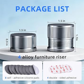 Adjustable Speaker Isolation Feet,4 Pack - Height Adjustable 0.9-1.5 Inch Vibration Damping Stands with Non-Slip Pads for Home Audio,Subwoofer, Turntable,Furniture (500 lbs Capacity) Gray