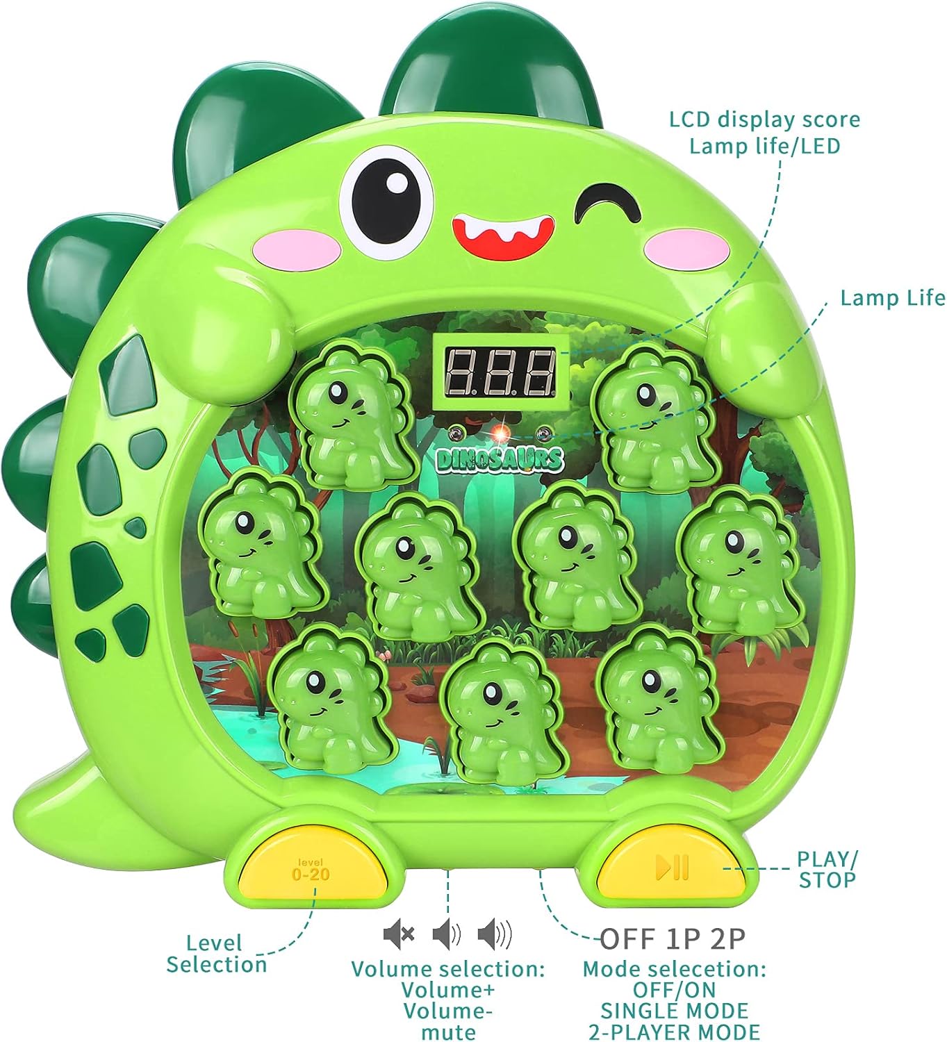 Buy G.C Whack A Dinosaur Game with Light and Sound Interactive Hammering  Pounding Toy Early Development Learning Educational Sensory Fun Dino Gift  Toy for 3 4 5 6 7 8+ Year Old