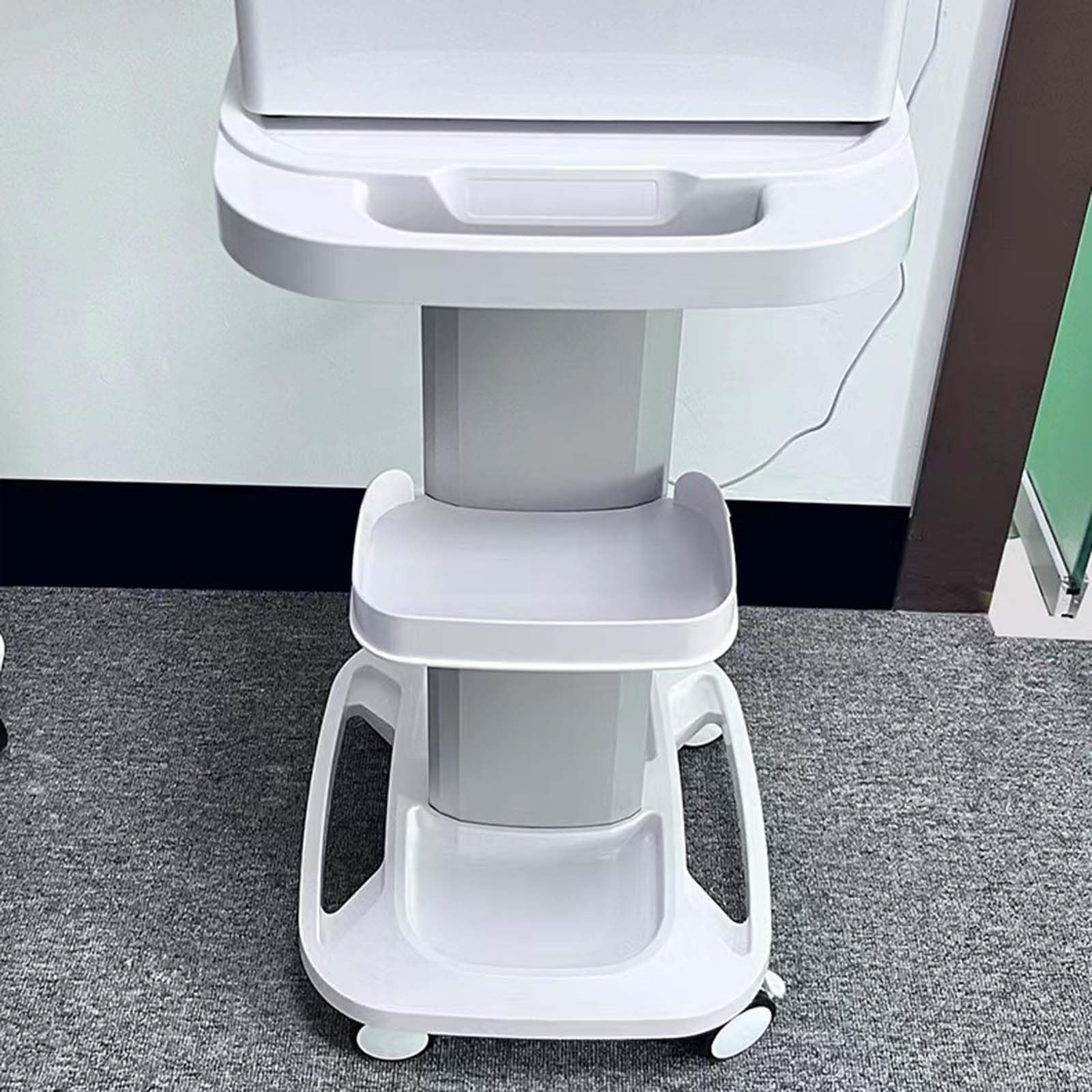 Carrello Estetista in ABS Armadietto Design Carrello Estetista Cassetta Portaoggetti Arrello Dentale Rotante Silent Universal Wheel Storage Trolleys Lega di Alluminio Spazzolato