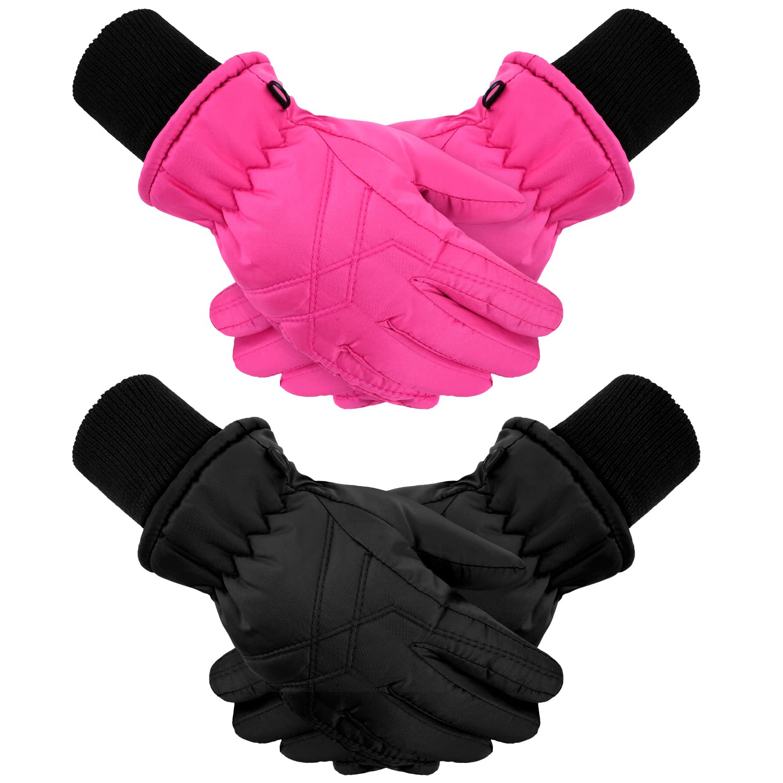 SATINIOR 2 Pares Guantes de Esquí Snowboard Invierno de Niños Manoplas de Nieve a Prueba de Viento