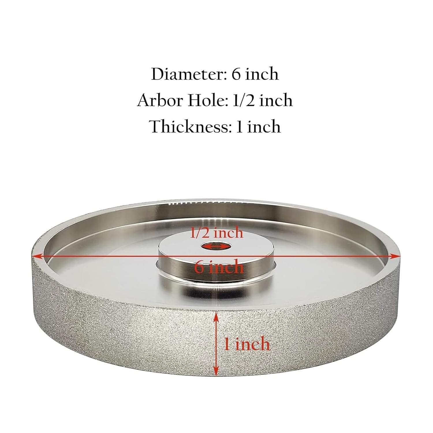 Grinding Wheel, 6Inch Dia x 1Inch Wide, with 1/2Inch Arbor, Diamond Grinding Wheel for Sharpening HSS, 80-1000Grit Buffing Wheels