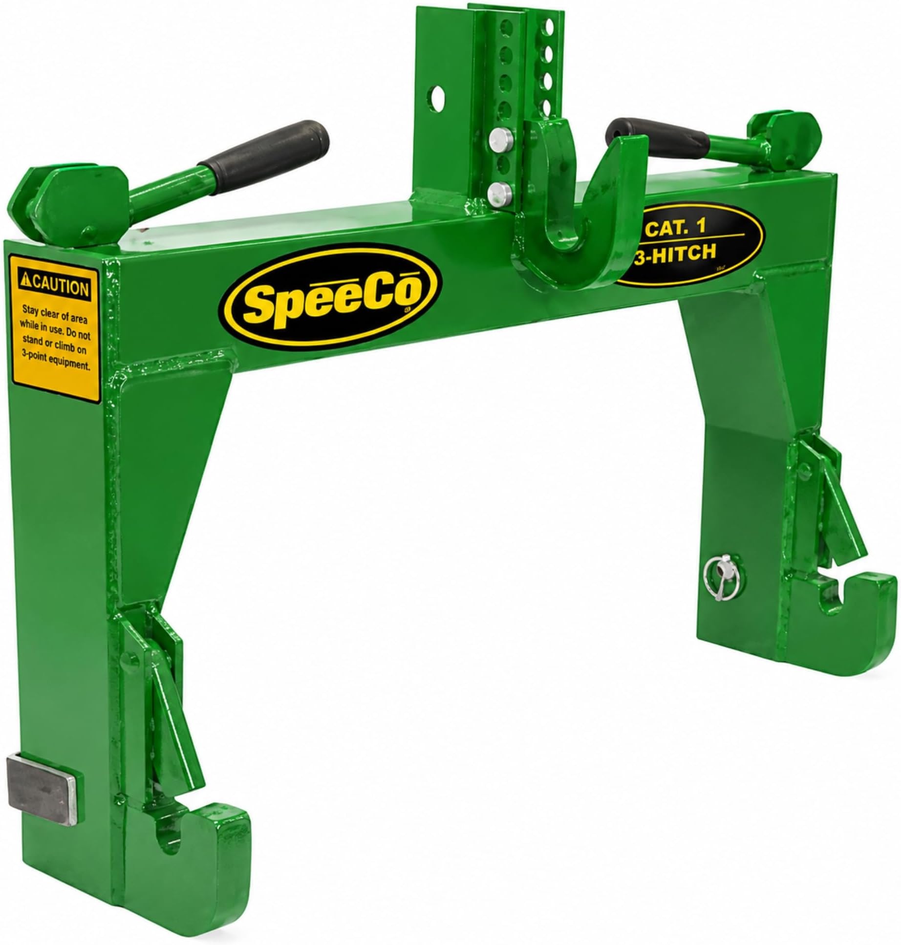 SpeeCo 3-Point Tractor Quick Hitch, Category 1, Green | Quick E-Hitch for Tractor Implements, No Bushings Required, Powder Coat Steel, 2000 lb Lift Capacity, S1411601G