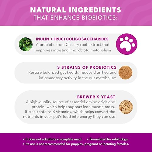 Miniatura 5 de Biobiotics Suplemento de apoyo digestivo para gatos y perros, sabor a pollo y hierbas, 30 sobres para el bienestar digestivo