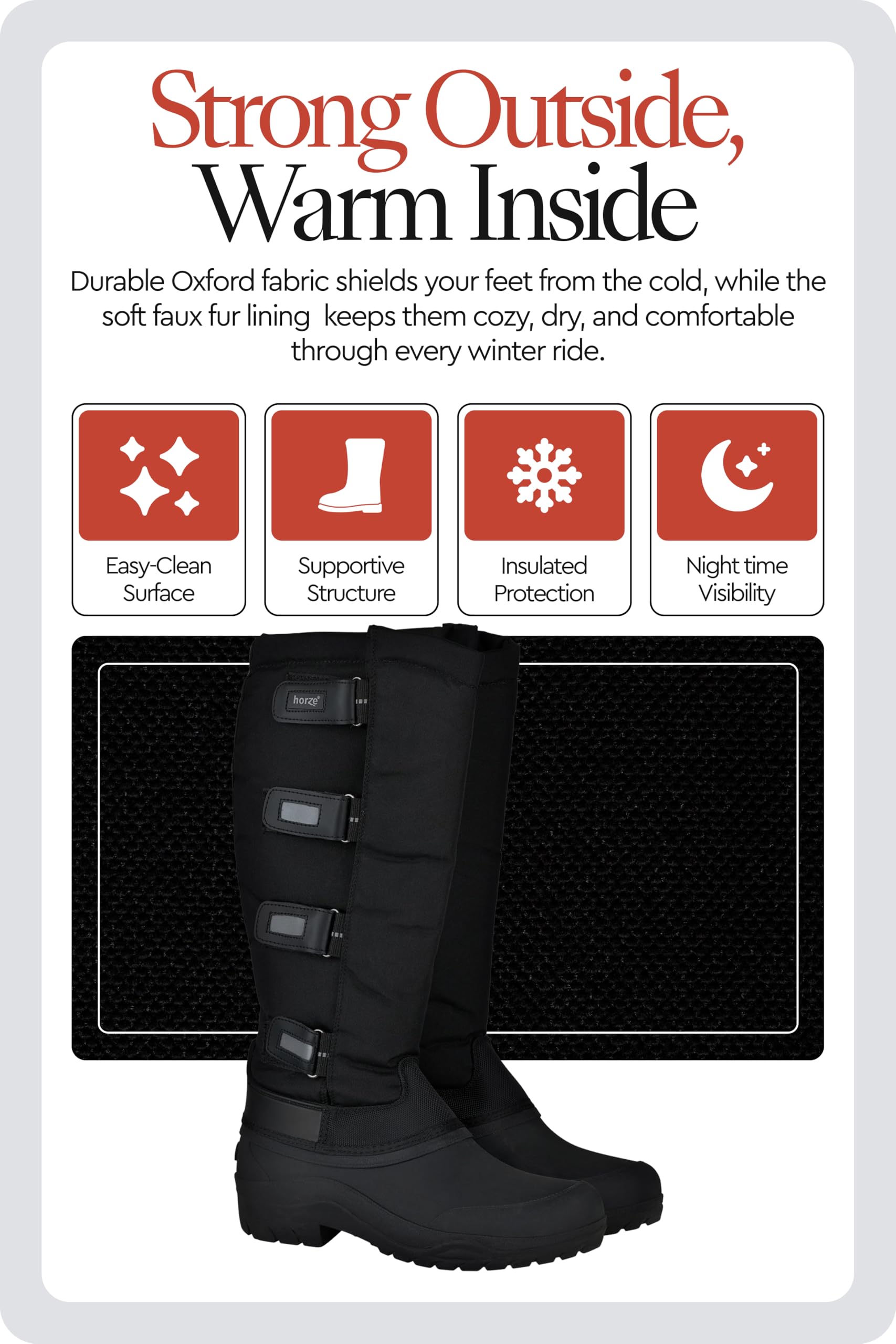 HORZE Polar Bottes d'équitation thermiques doublées pour femme Bottes d'hiver thermiques imperméables