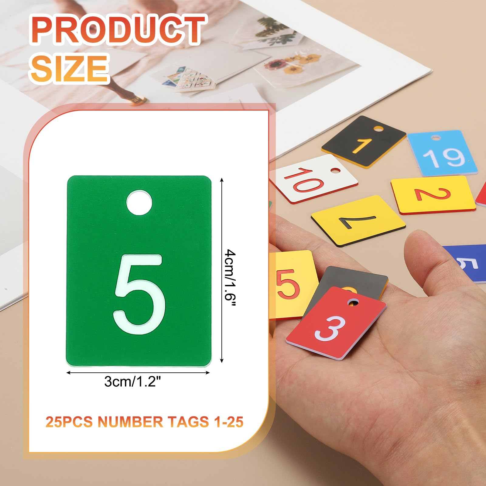 PATIKIL 25PCS Rectangle Number Tags 1-25 - Image 2