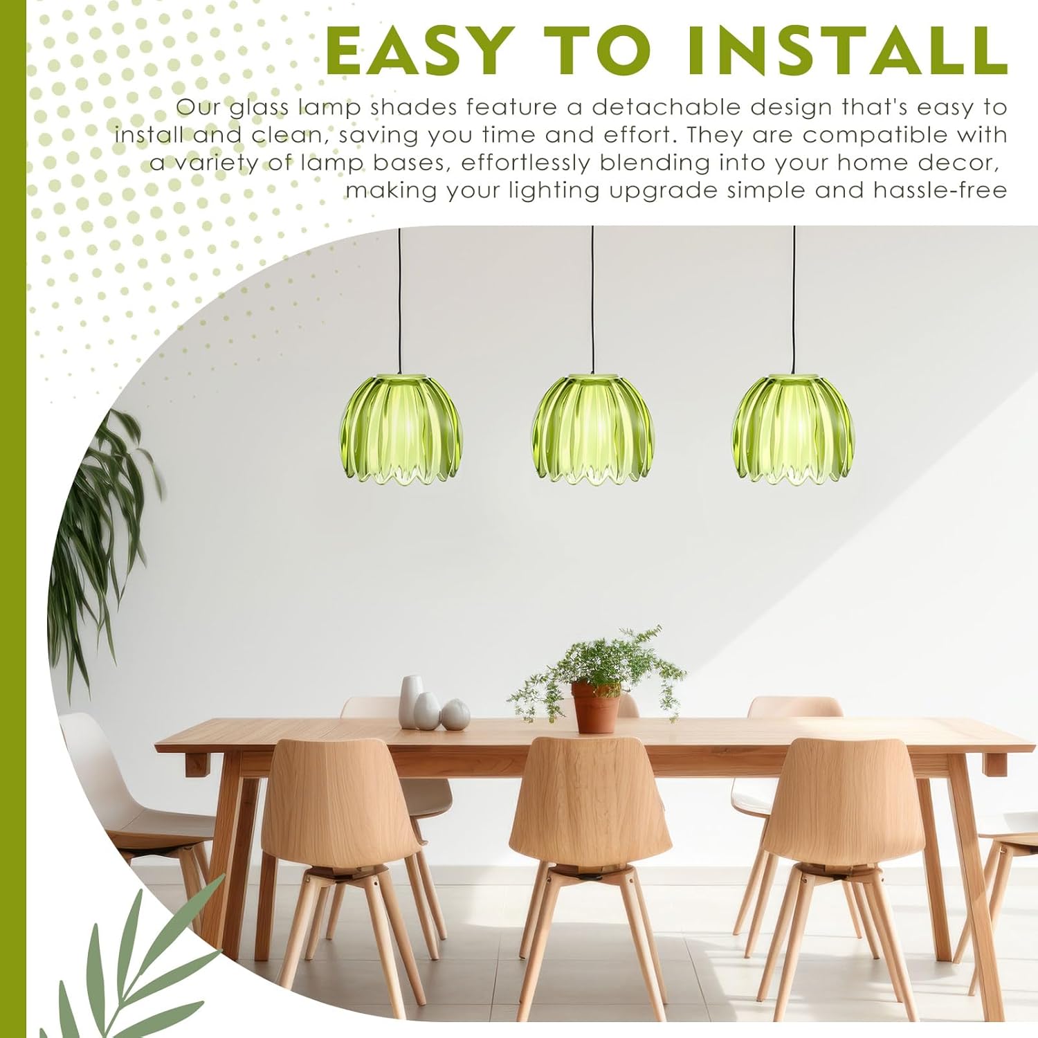 2 Pcs Green Glass Tulip Lamp Shades Small Flower Sconce Shade E26 Base 1.65" Top x 4.45" Dia. x 4.33" H Mini Lampshades Replacement for Floor Table Chandelier Decor Vanity Pendant Light Covers