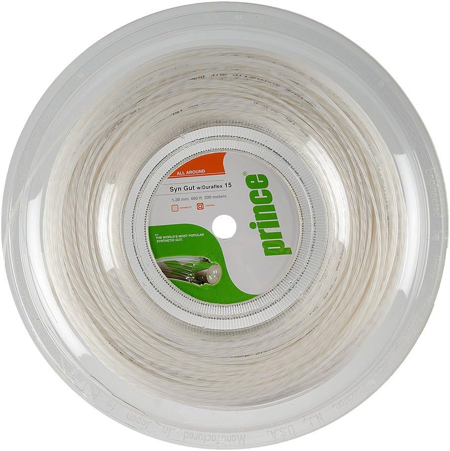 Prince Synthetic Gut with Duraflex 15l White Tennis String Reel