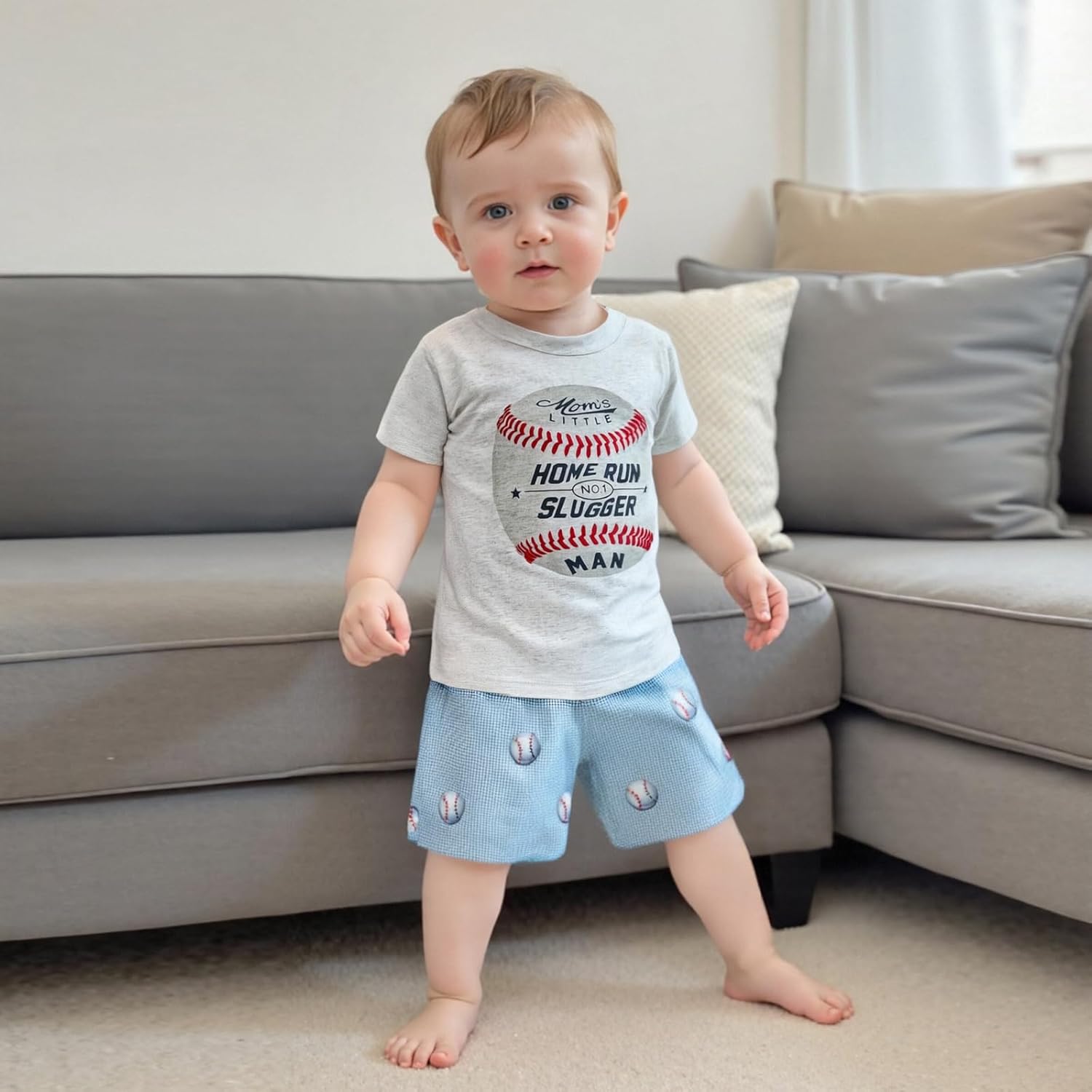 BemeyourBBs Toddler Baby Boy Summer Clothes Funny Letter T Shirt Elastic Waist Pockets Shorts Set 2 Piece Outfit - Image 2