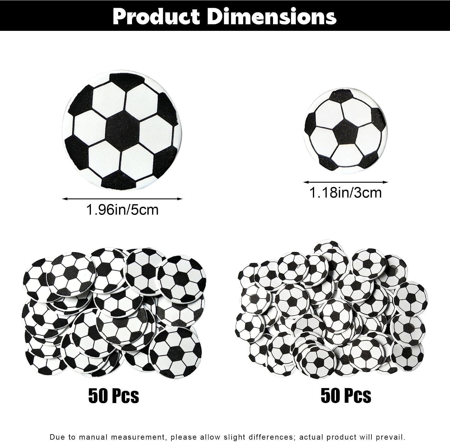 Soccer Stickers, 1.18–1.97" 80PCS Foam Soccer Ball Stickers Bulk, Soccer Sticker Set for Crafts, Party Favors, Scrapbooking & Soccer Theme Decorations