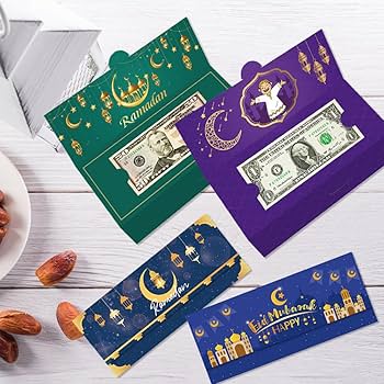 Lot De 6 Enveloppes En Papier Pour Eid Mubarak, Porte-cartes Cadeau, Décoration Pour Ramadan