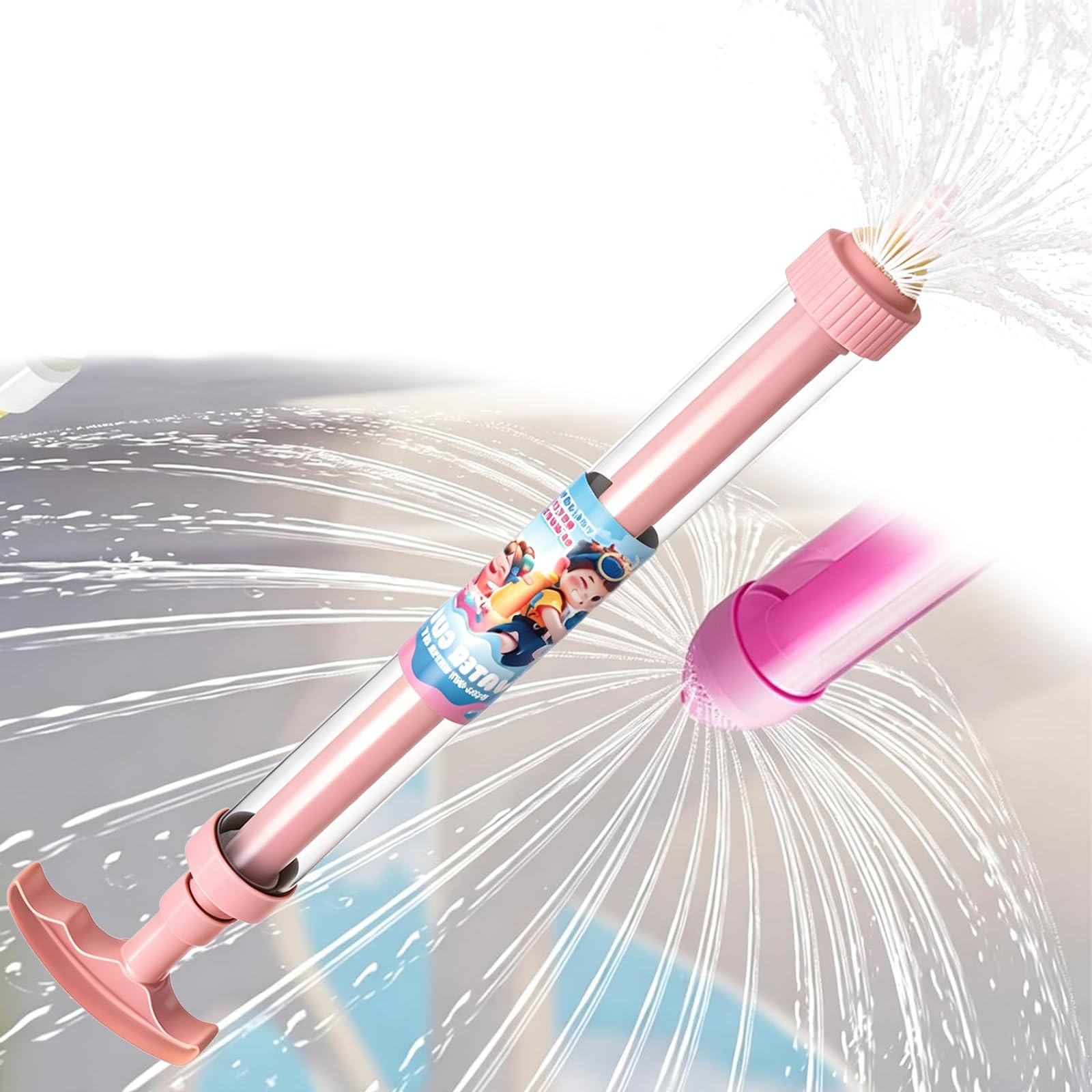 Firework Water Gun, 4PCS Romantic Firework Style Water Spray Toy, High Pressure Pull-Out Sprinkler Spray Toys, Water Firework Sprinkler for Outdoor Pool Beach Garden Party Water Toys (1PC-B)