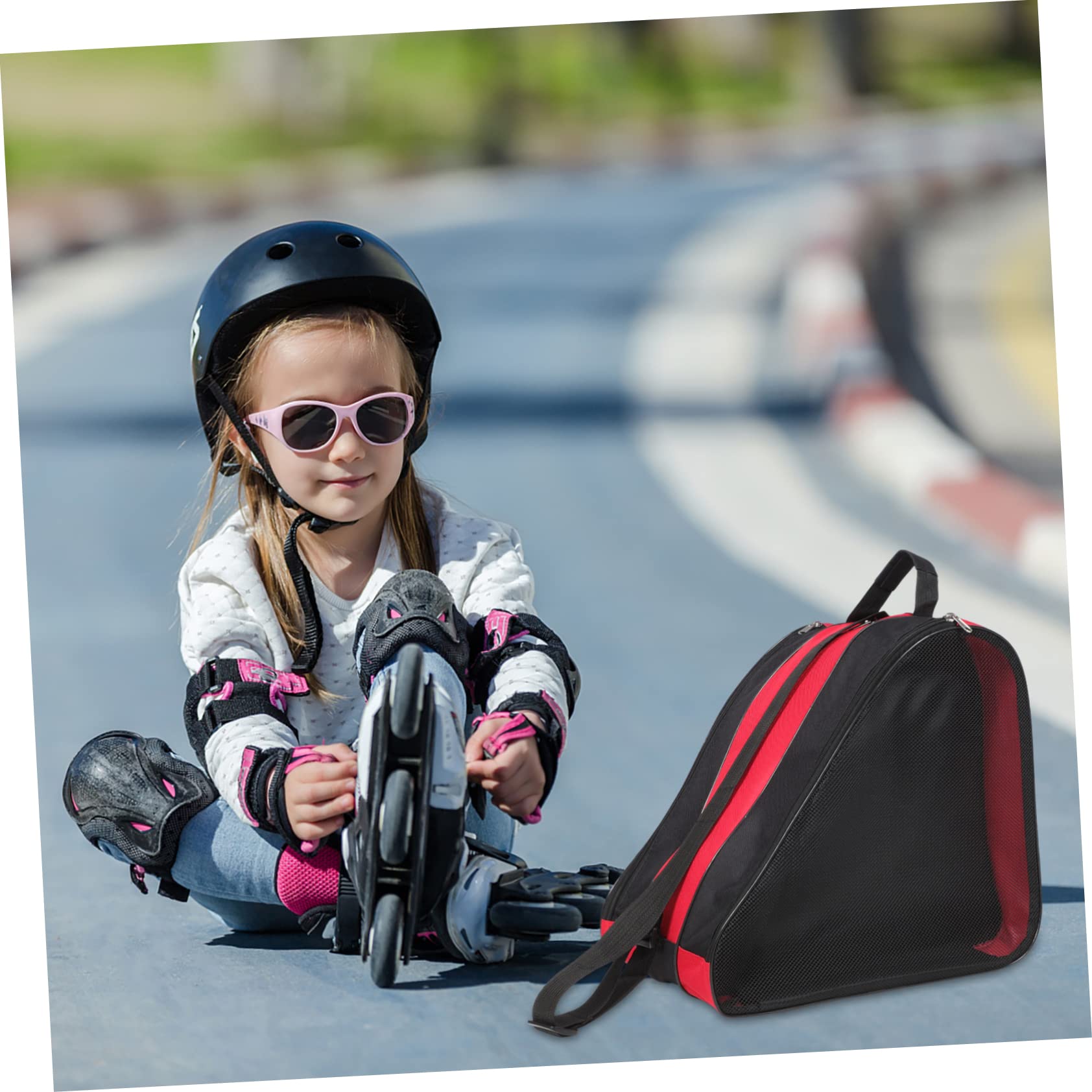 ifundom Borsa per Pattini da Ghiaccio Oxford, Chiusura a Cerniera e Cordino per Trasporto, 2 Pezzi, per Inline Skates e Roller Skates