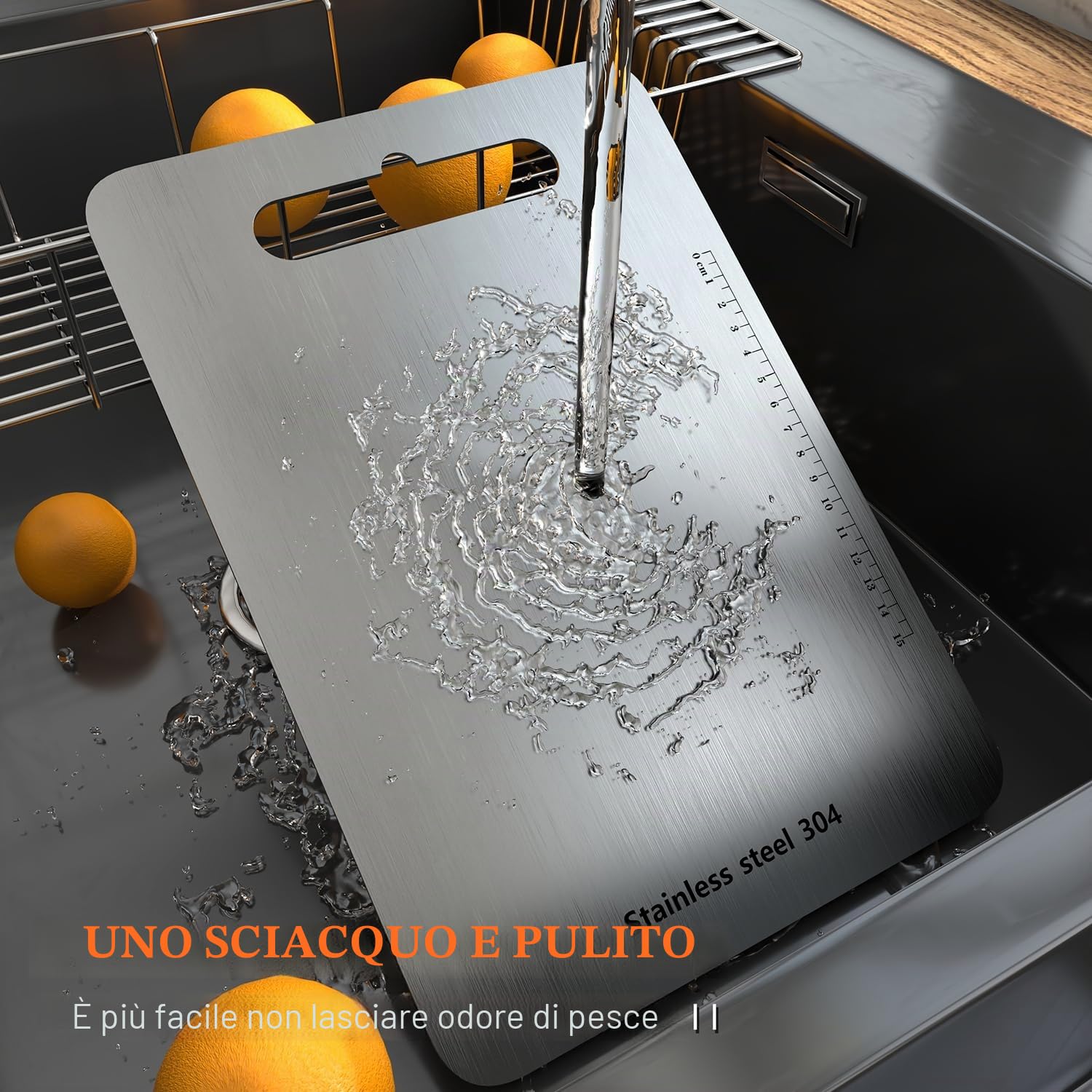 Tagliere in acciaio inossidabile 304, prodotti senza BPA, antibatterici e sostenibili, senza plastica, Tagliere da cucina con bilancia Igiene e Durata Tagliere, Tagliere in Acciaio Inox Alimentare