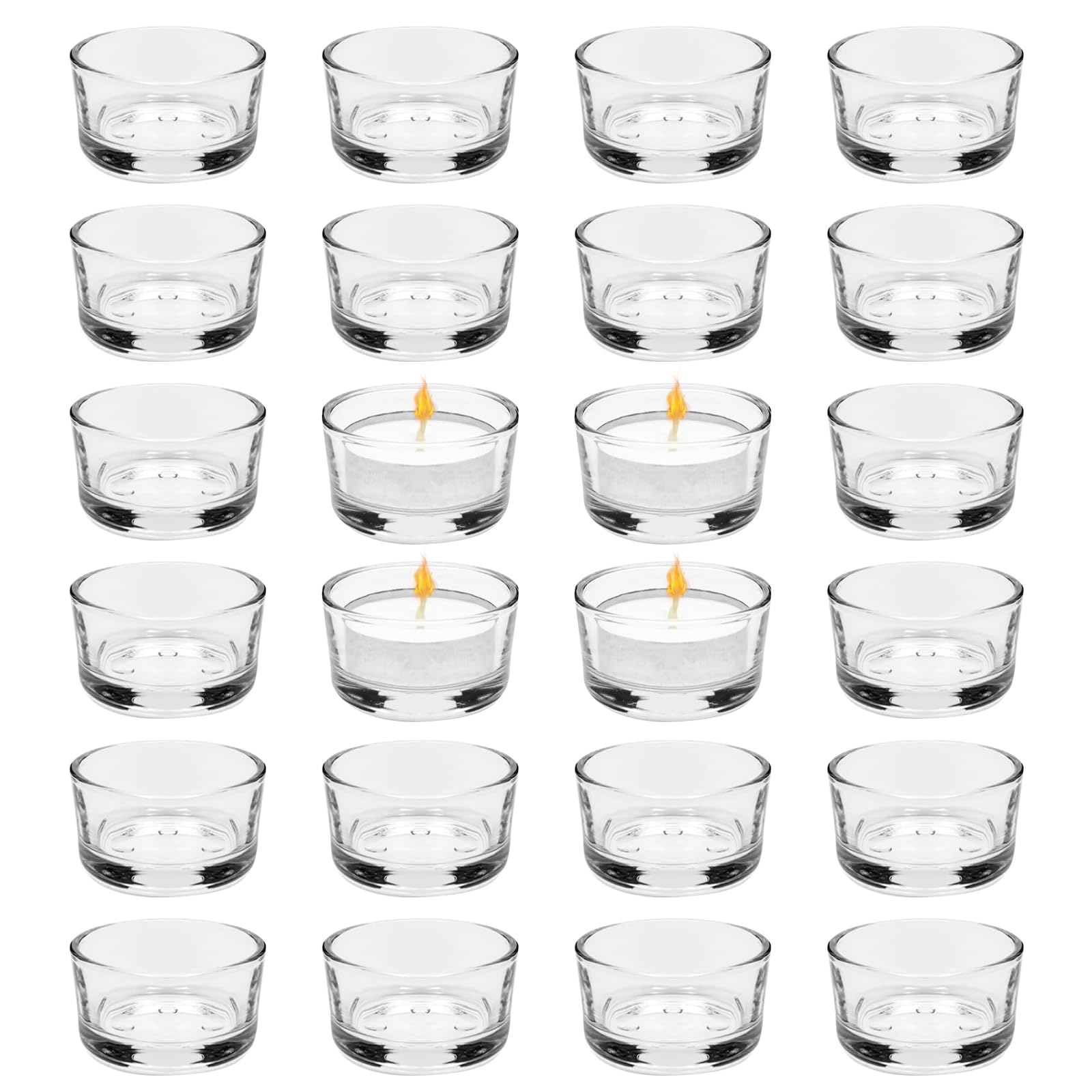 lot 24 photophores verre transparent