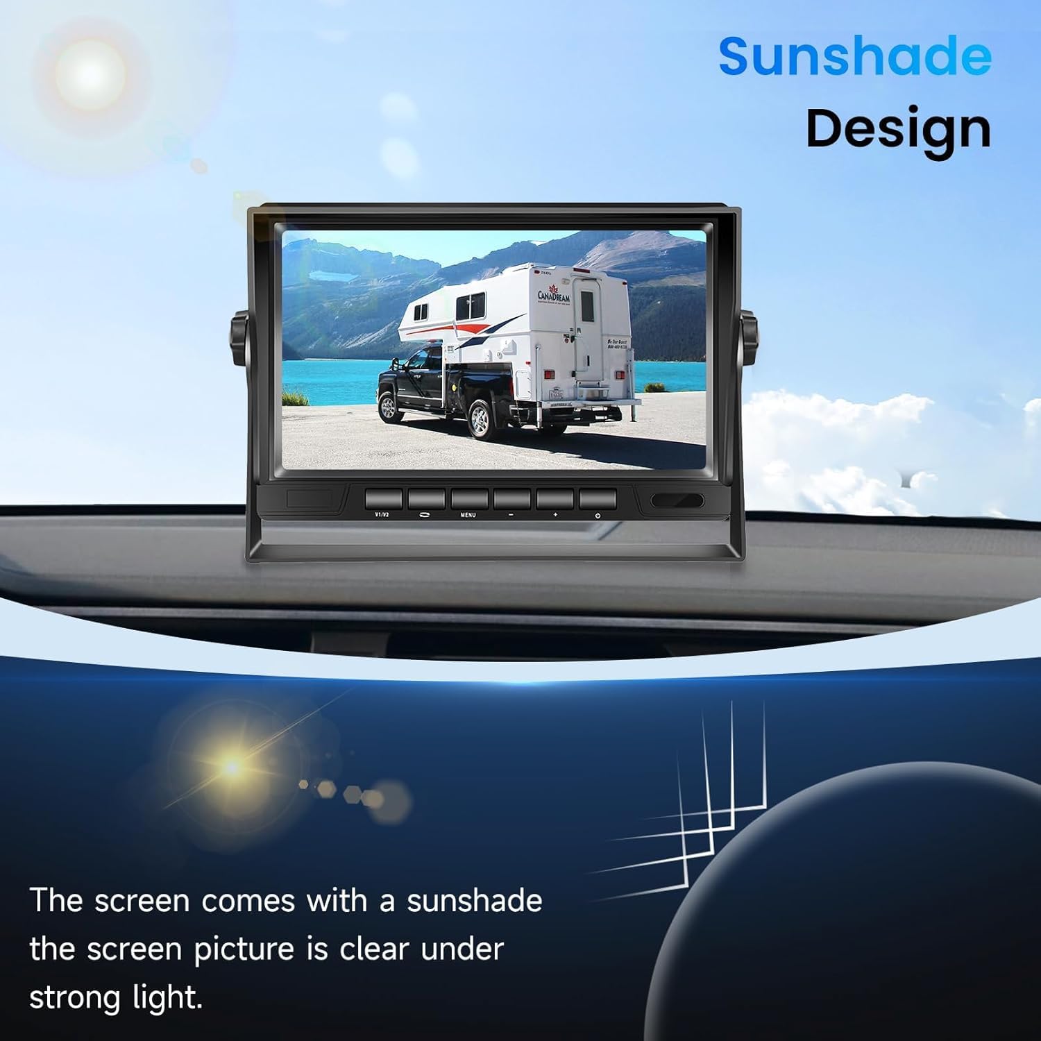 VECHTEL Retrocamera Camper Telecamera per Auto, AHD 1080P 7" Monitor LCD e Kit, Telecamera Posteriore con Cavo da 15M, Visione Notturna IP69, Resistente all'Acqua, Adatto per Autocaravan Camion