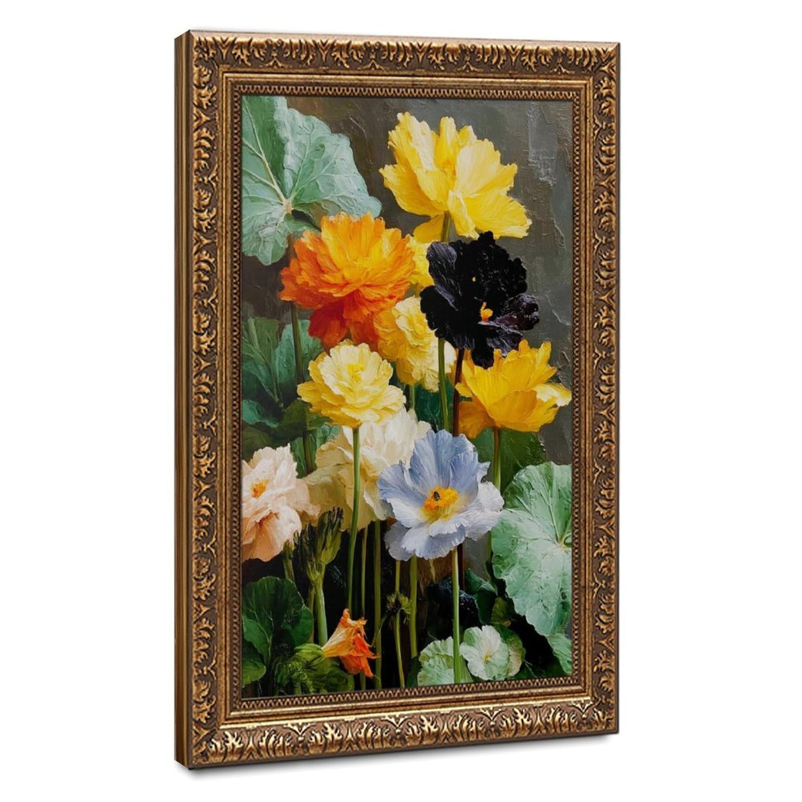 Bareronor Turquoise Colorful Modern Floral Garden Canvas Poster Bedroom Decor Landscape Office Room Decor Gift 20" L X 30" W