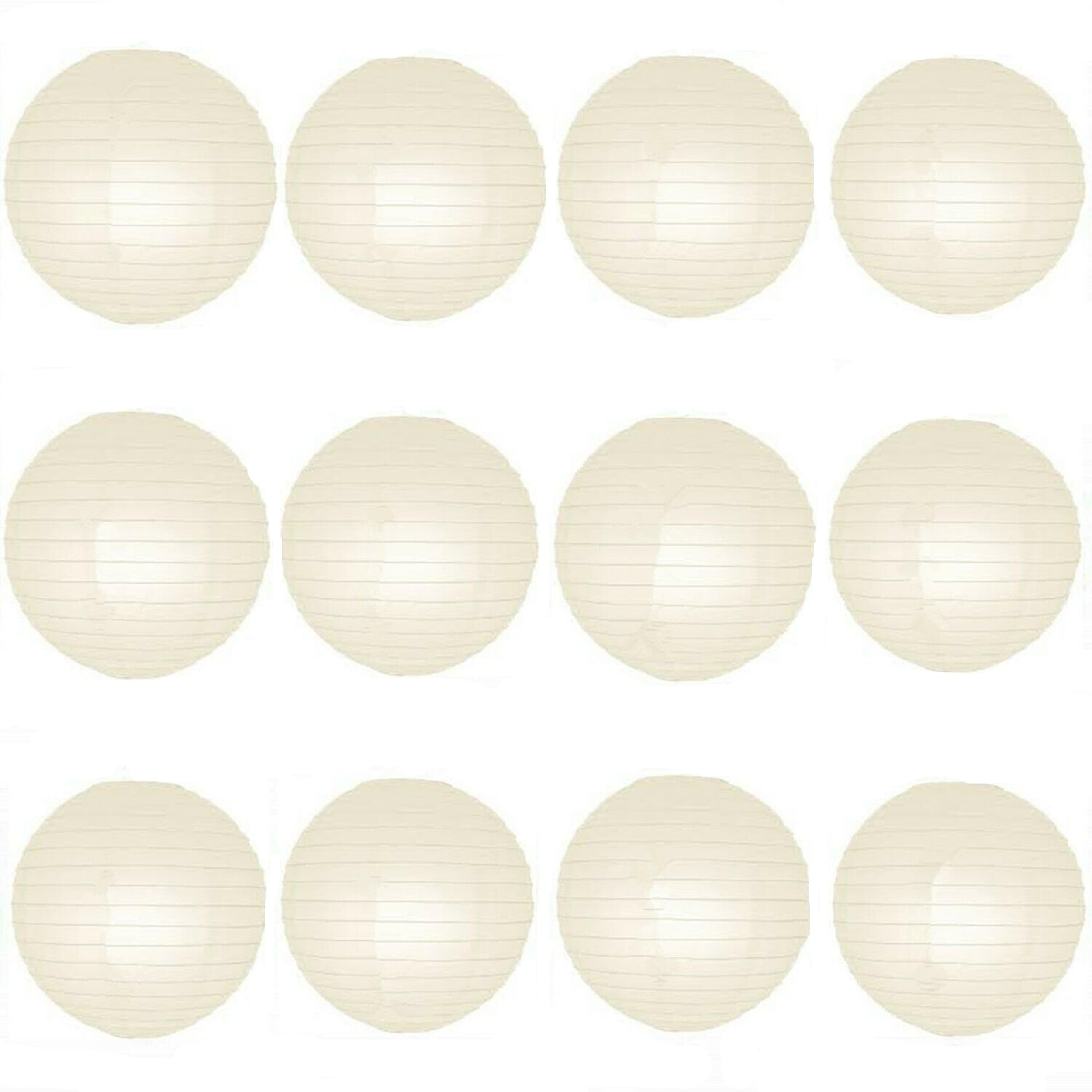 A Liittle Tree Ivory 12 Pcs Round Paper Lanterns Wedding Party Christmas New Year (, 12")