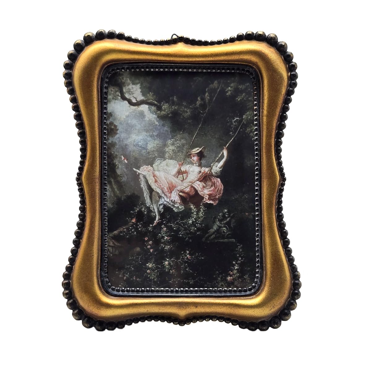 YULINK Vintage-Bilderrahmen, Antik-Bronze-Gold, kunstvoller Bilderrahmen, für Tischplatte und Wanddekoration, dekorative Retro-Heimdekoration, Fotogalerie-Kunst, 10 x 15 cm