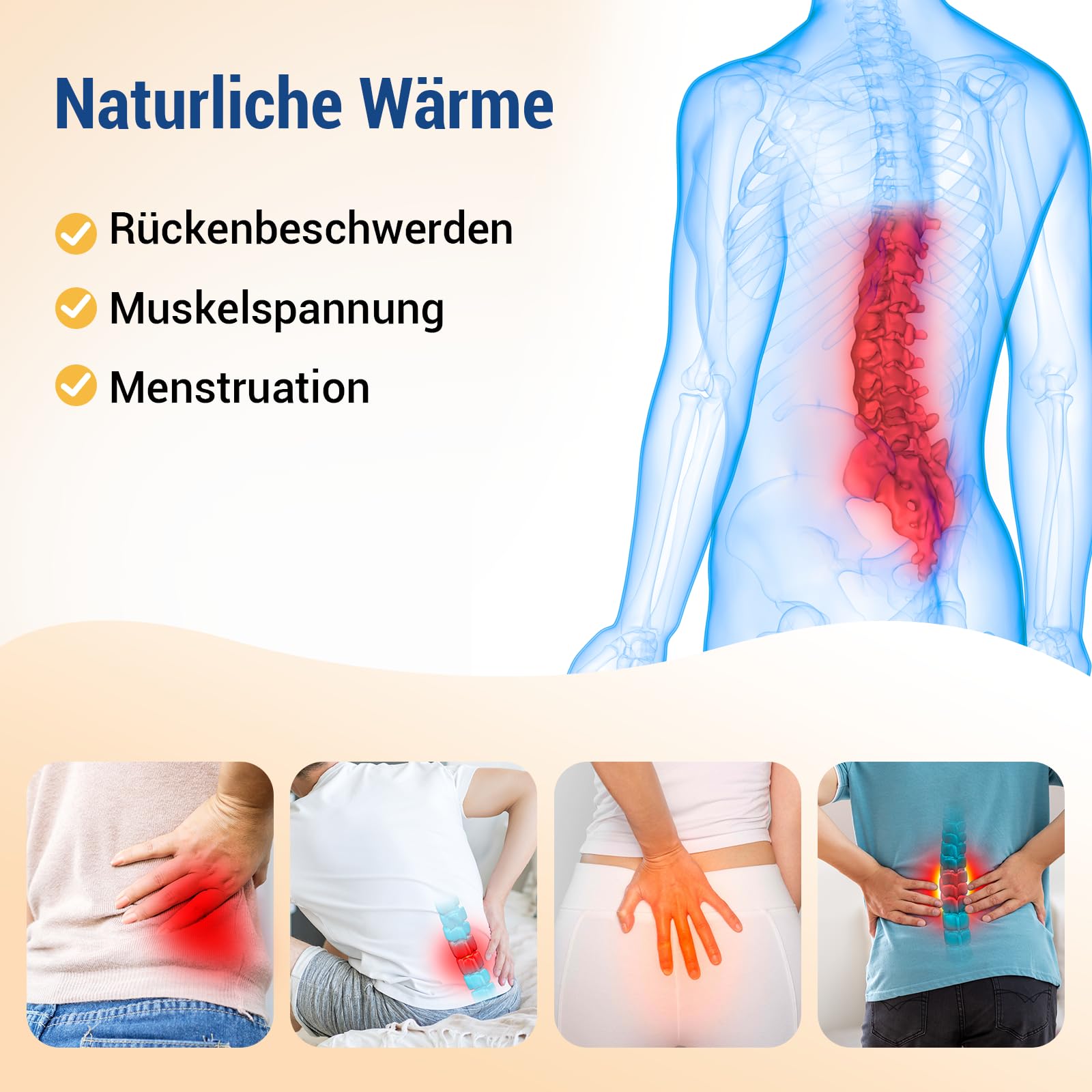 Comfytemp Körnerkissen Mikrowelle Wärmekissen für Rücken Bauch，Natürliche Leinsamen Feuchte Wärme Rückenwärmer Wärmegürtel Heizgürtel Periode（1,2kg）Geschenke