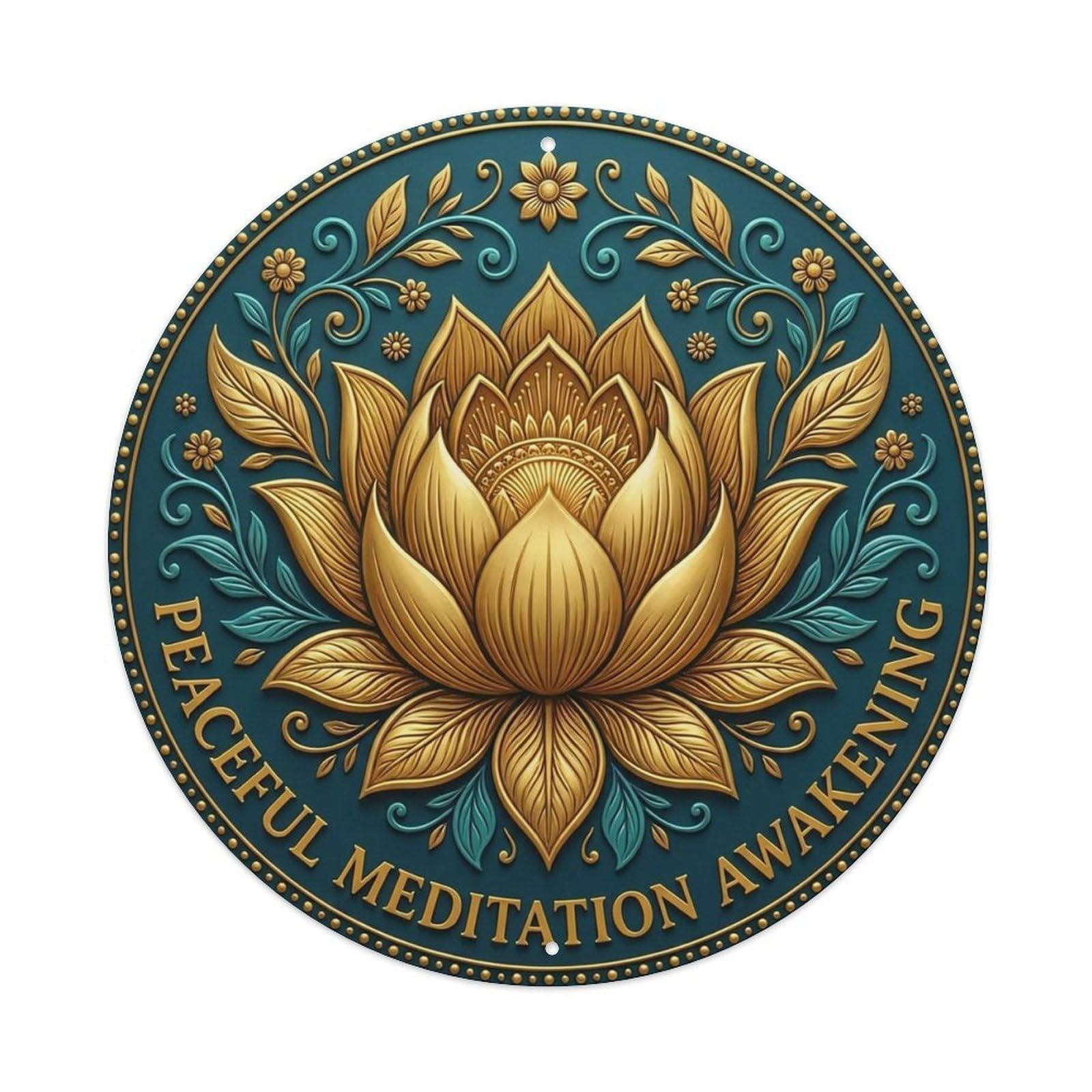 Vintage Peaceful Meditation Awakening Flower Zen Yoga Metal Tin Sign